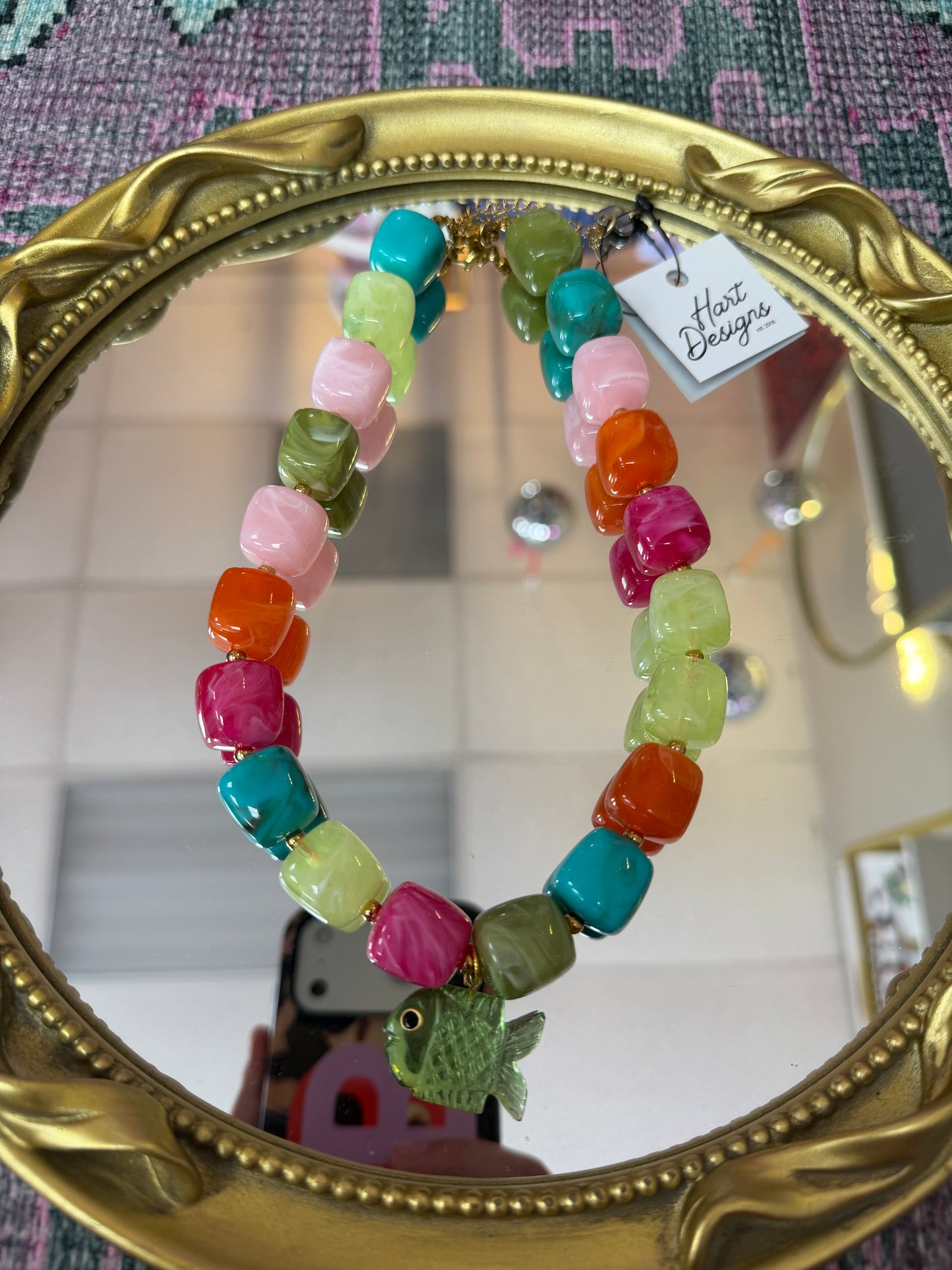 Multicolor Bubble Fish Necklace