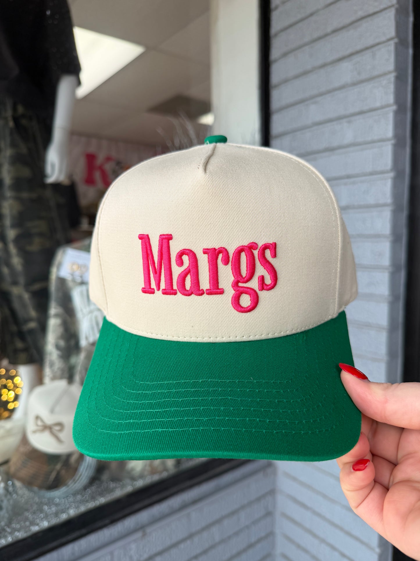 Pink & Green Margs hat