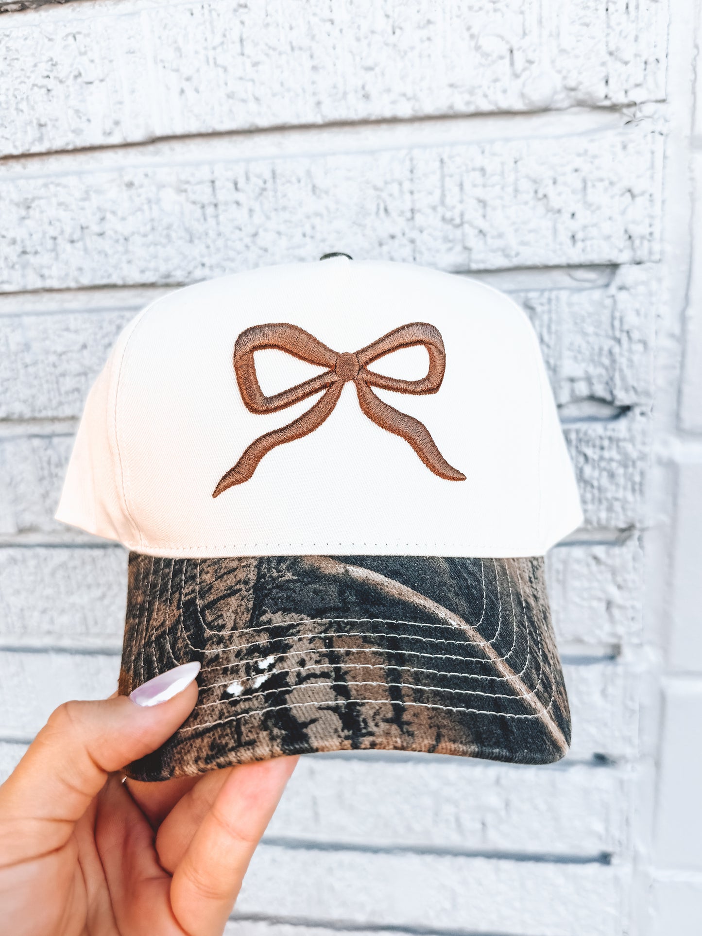 Neutral Camo Bow Hat