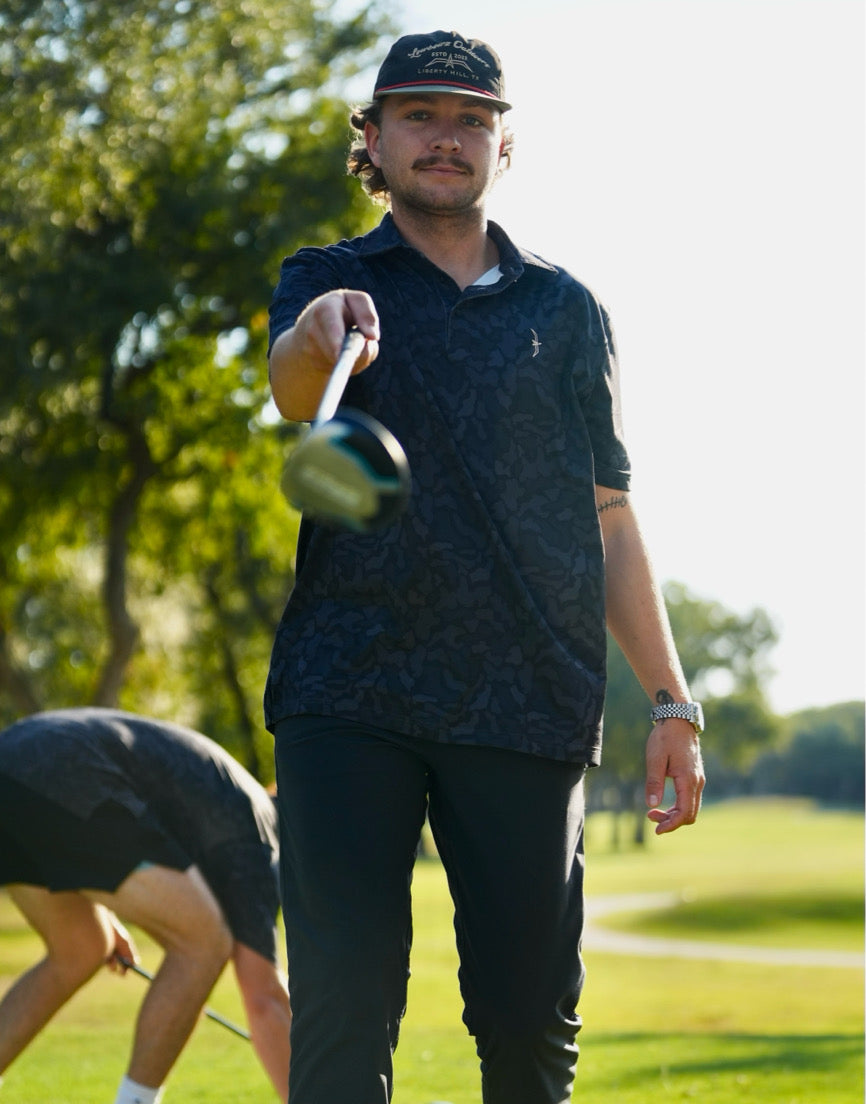 LOWBOWZ BLACK CAMO POLO