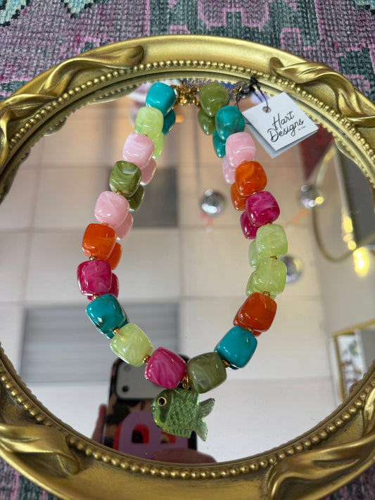 Multicolor Bubble Fish Necklace