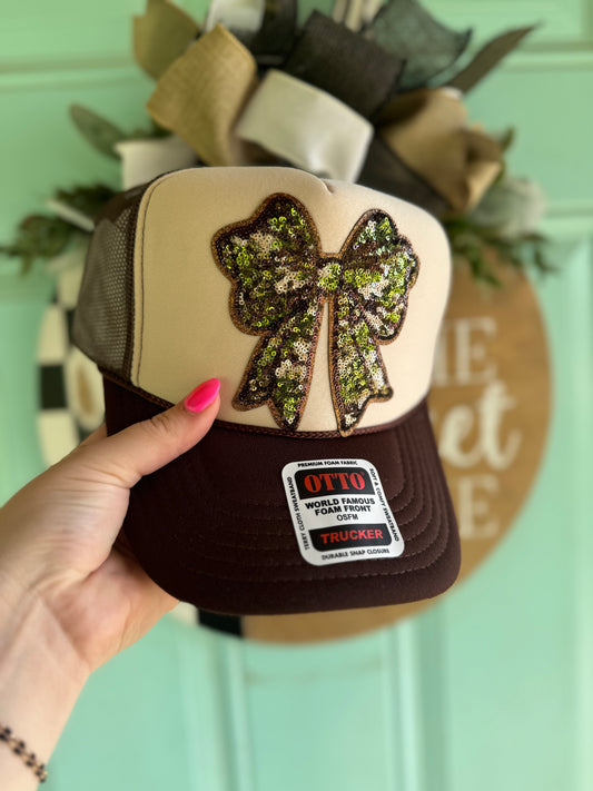 Sequin Bow Trucker Hat