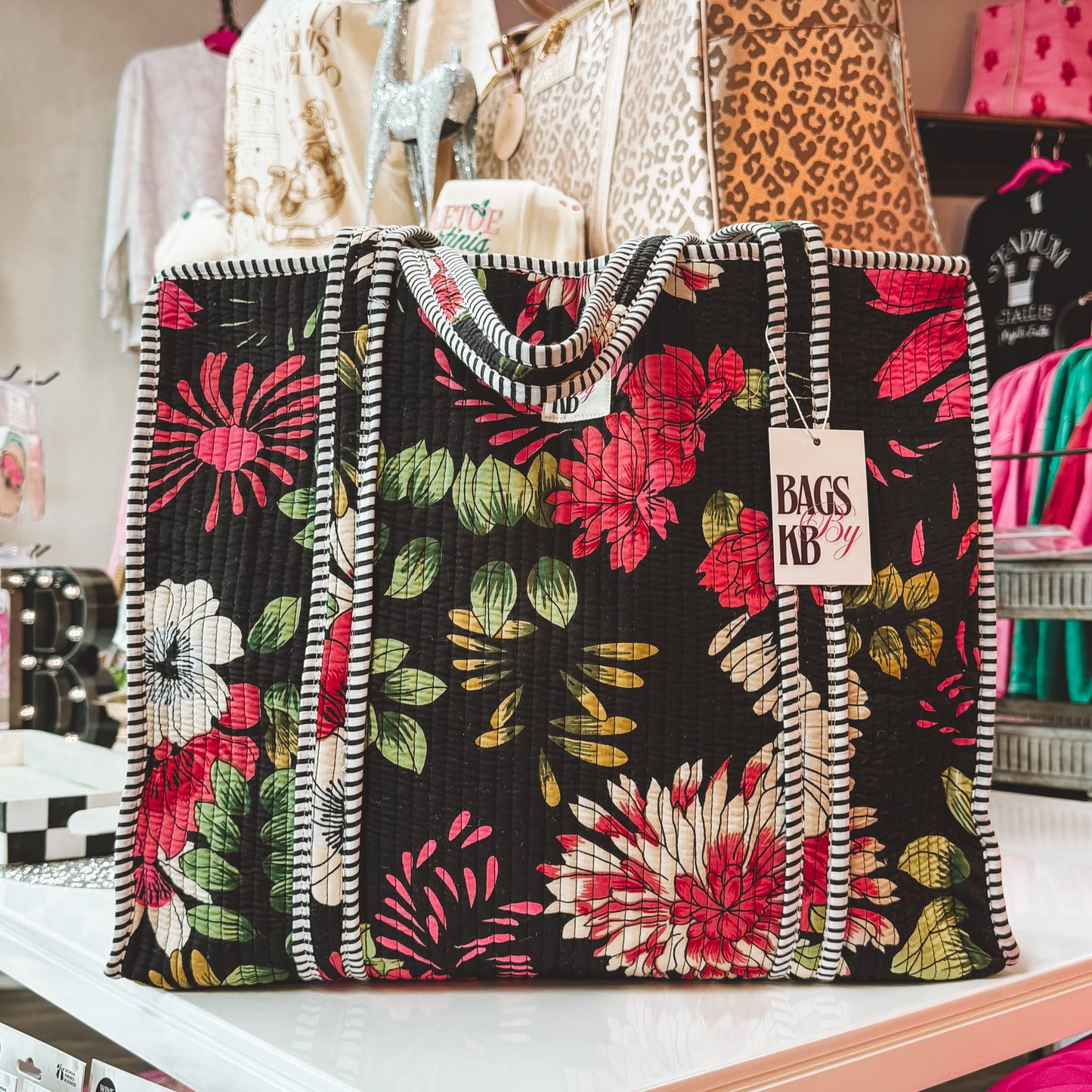 Midnight Floral Tote