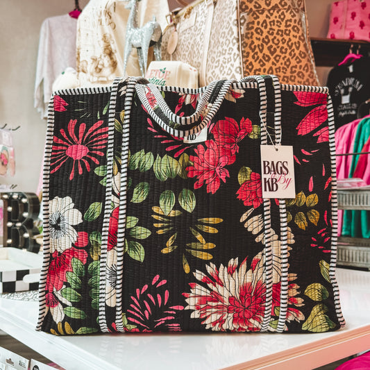 Midnight Floral Tote