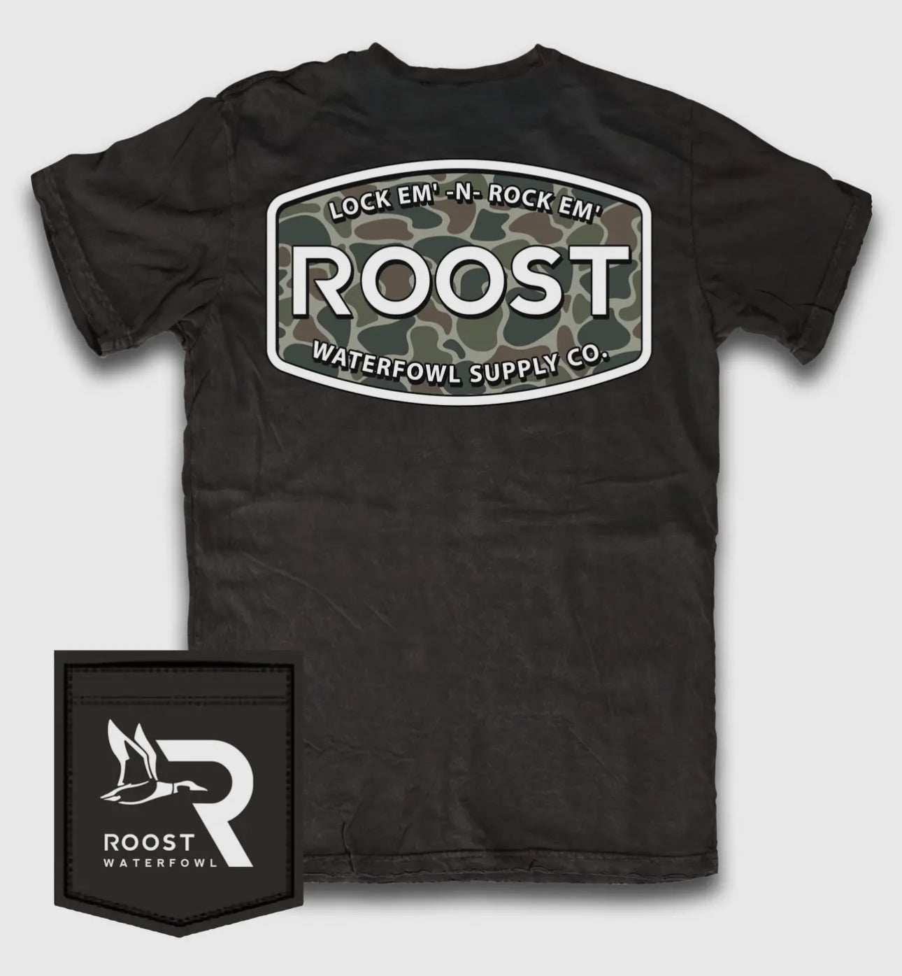 Fieldstone Roost Camo Black Logo Tee