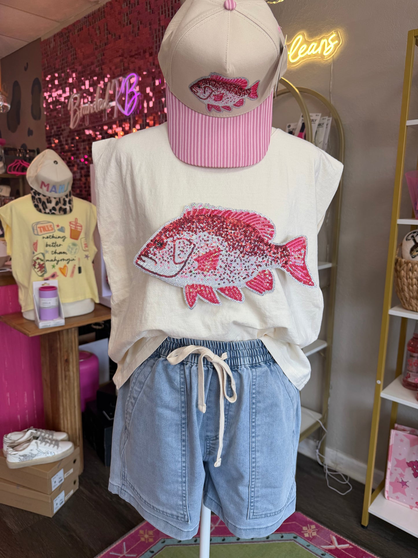 Sequin Snapper Season Muscle Tank
