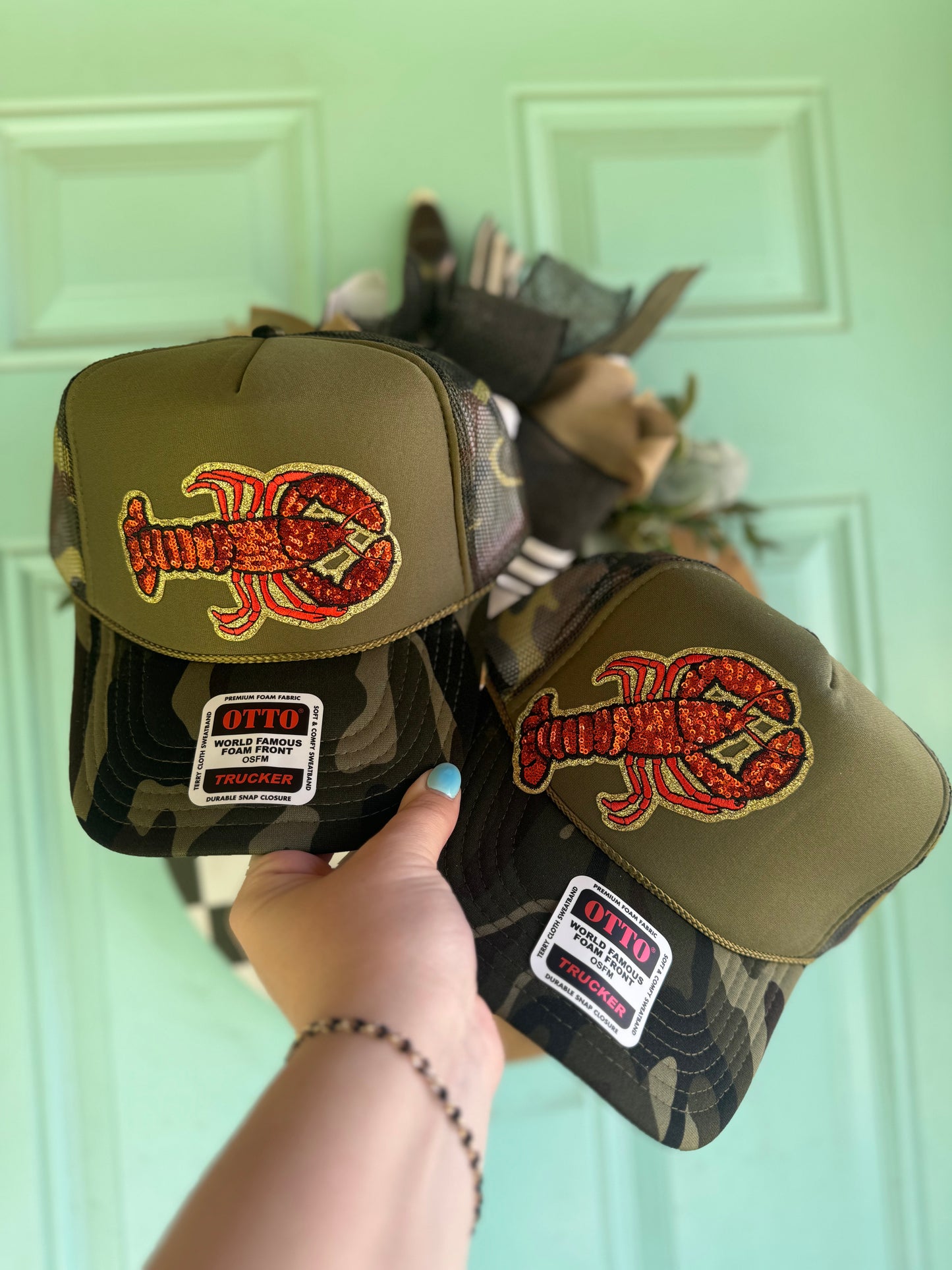 Sequin Crawfish Trucker Hat
