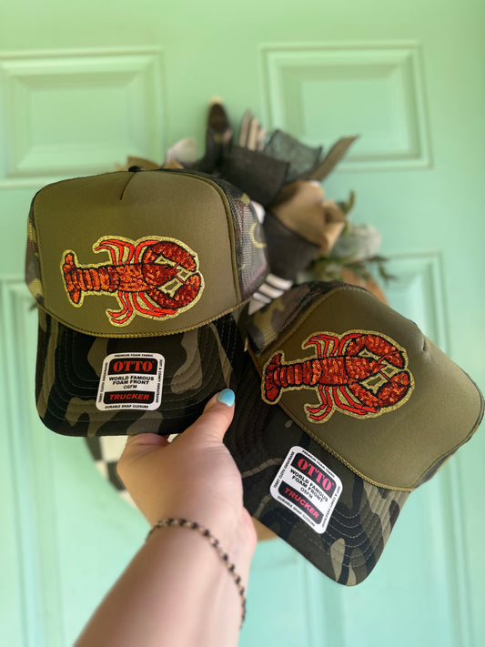 Sequin Crawfish Trucker Hat