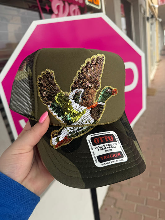 Sequin Mallard Trucker Hat