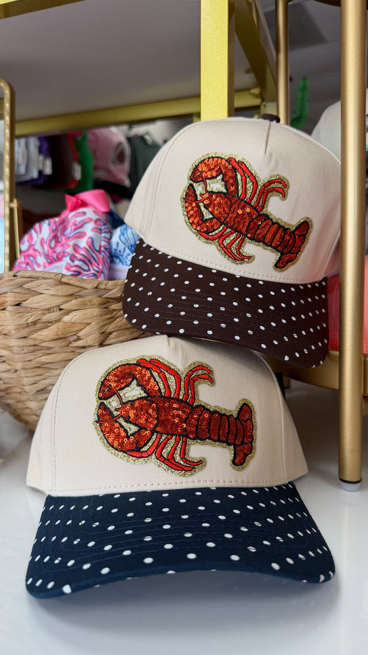Polka Dot Sequin Crawfish Hat