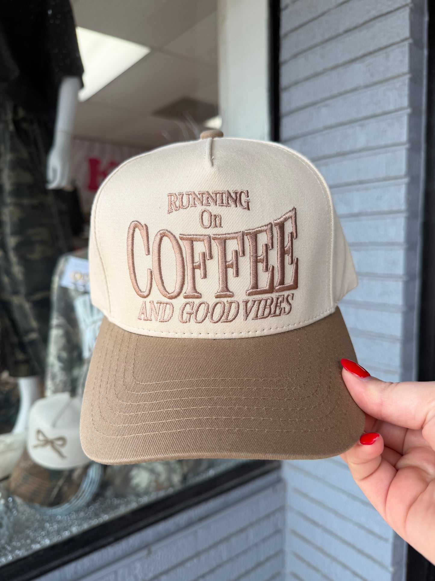 Running on coffee & good vibes hat