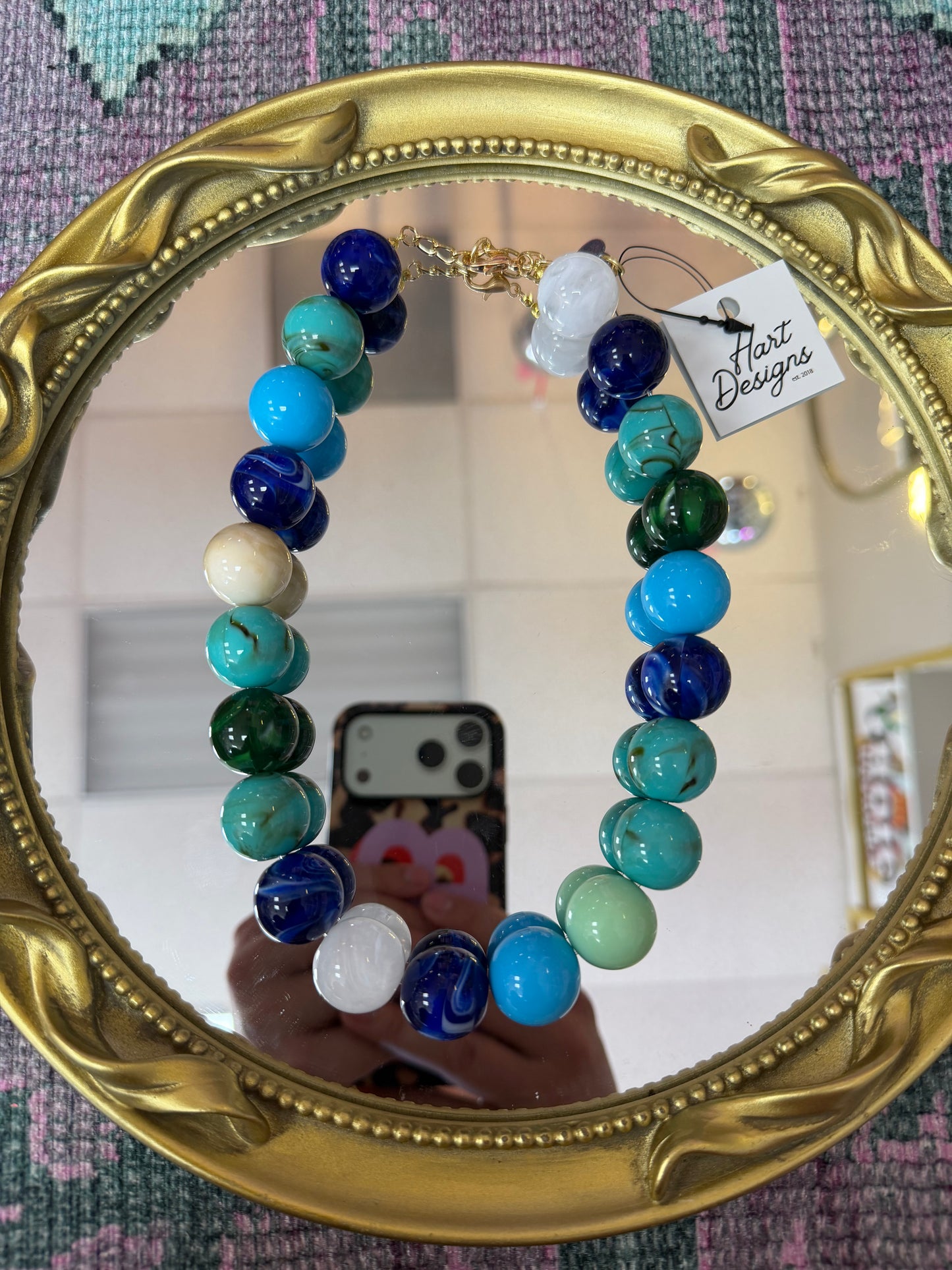 Bold Blue Beaded Necklace