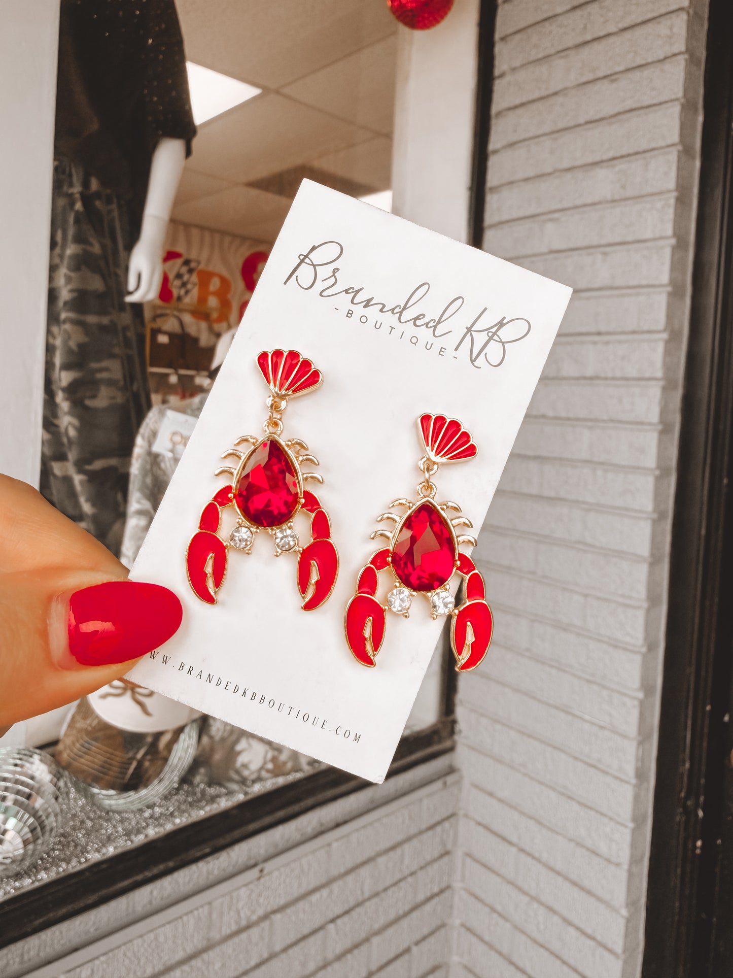 Bedazzled Crawfish Earrings