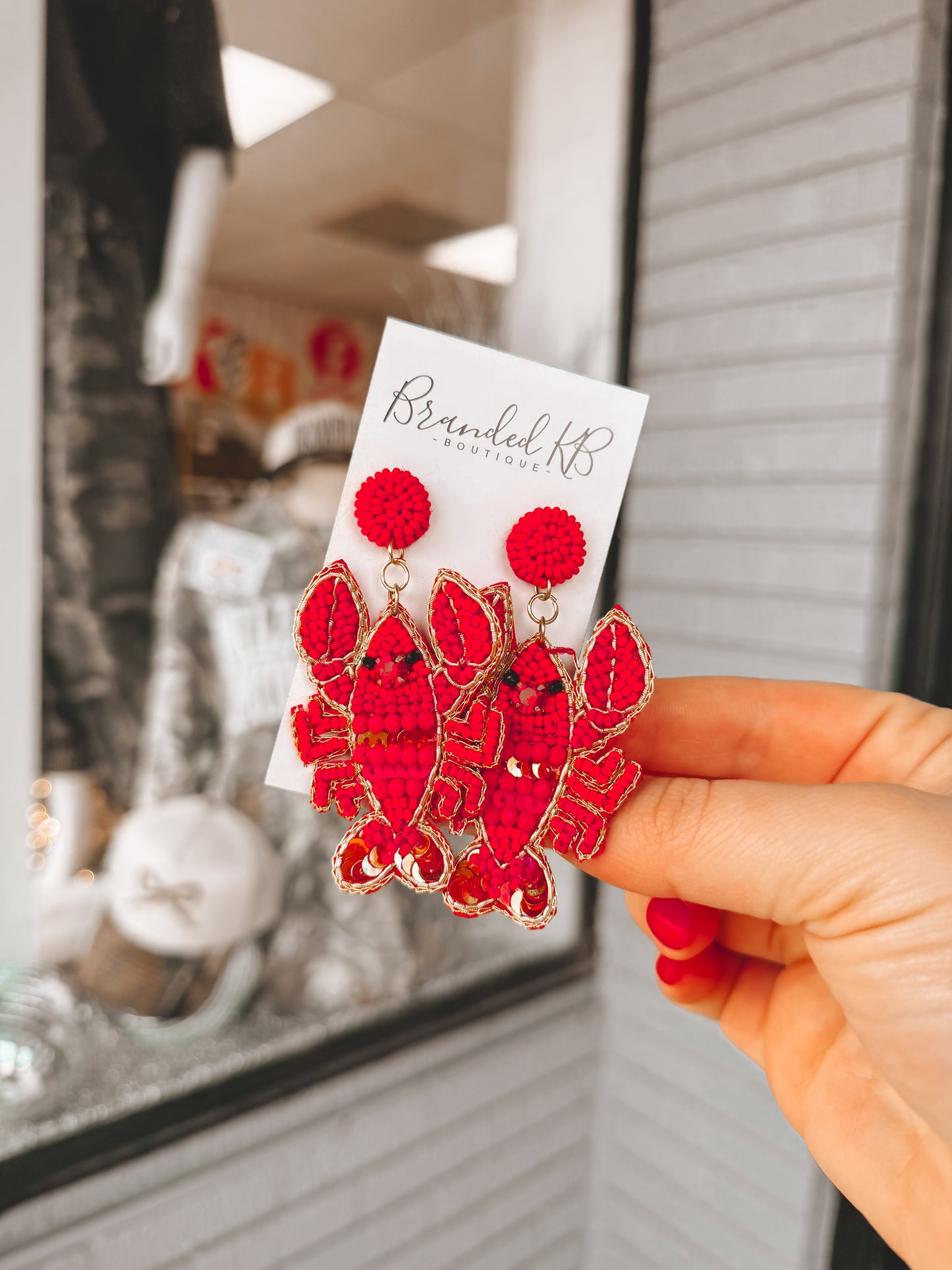 Bedazzled Crawfish Earrings