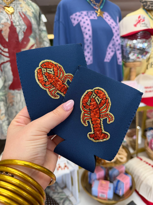 Sequin Crawfish Koozie